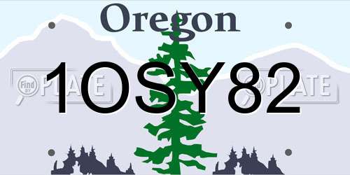 1OSY82 Oregon License Plate