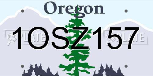 1OSZ157 Oregon License Plate