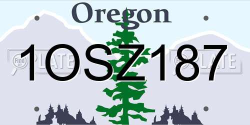 1OSZ187 Oregon License Plate