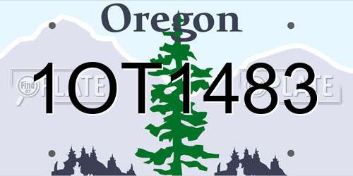 1OT1483 Oregon License Plate