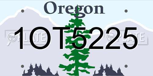 1OT5225 Oregon License Plate