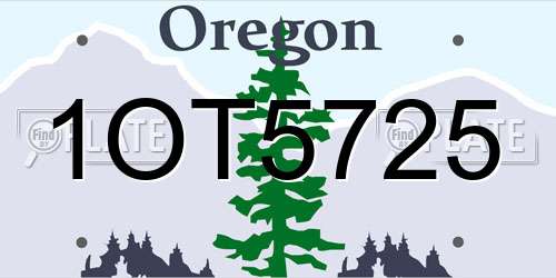 1OT5725 Oregon License Plate