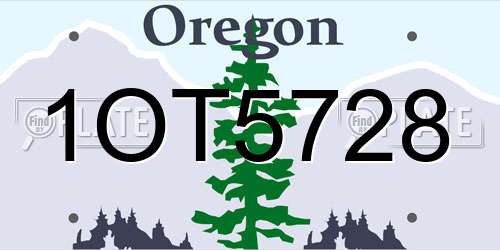 1OT5728 Oregon License Plate