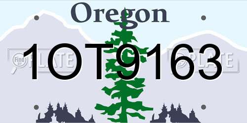 1OT9163 Oregon License Plate