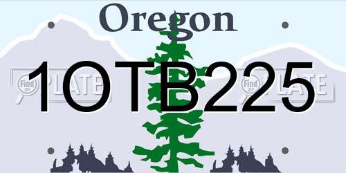 1OTB225 Oregon License Plate