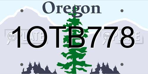 1OTB778 Oregon License Plate