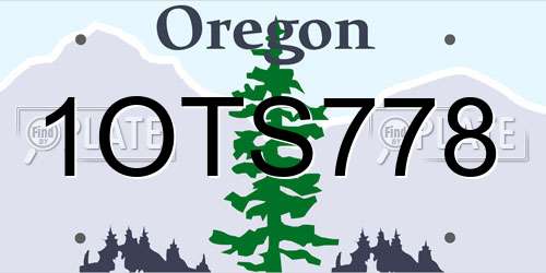 1OTS778 Oregon License Plate