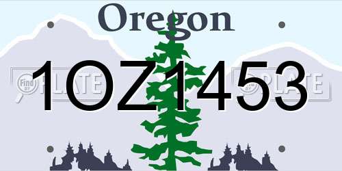 1OZ1453 Oregon License Plate
