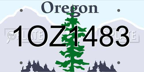 1OZ1483 Oregon License Plate