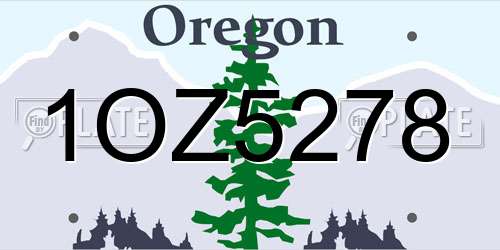 1OZ5278 Oregon License Plate