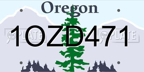1OZD471 Oregon License Plate