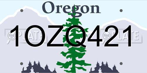 1OZQ421 Oregon License Plate