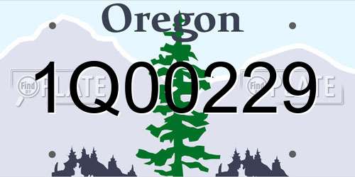 1Q00229 Oregon License Plate