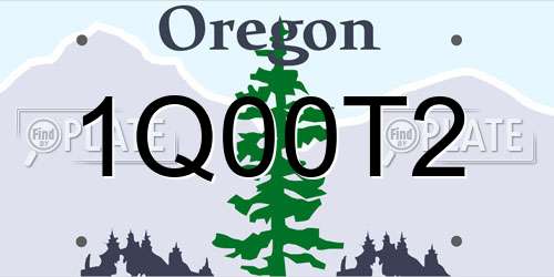 1Q00T2 Oregon License Plate