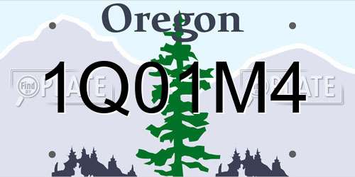 1Q01M4 Oregon License Plate