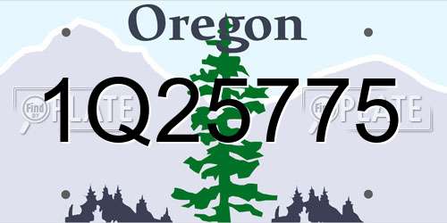 1Q25775 Oregon License Plate