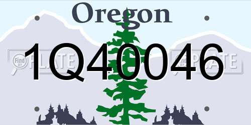 1Q40046 Oregon License Plate