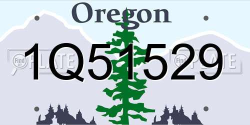 1Q51529 Oregon License Plate