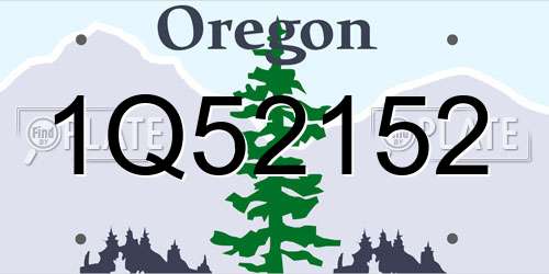 1Q52152 Oregon License Plate
