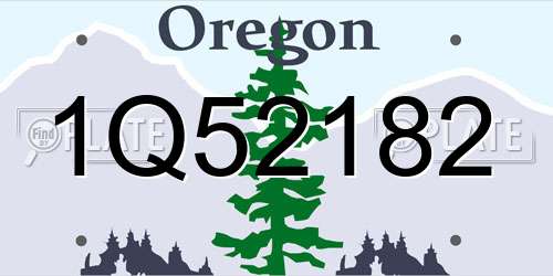 1Q52182 Oregon License Plate