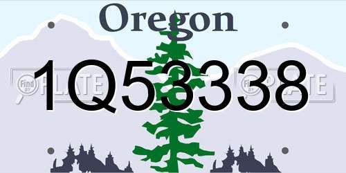 1Q53338 Oregon License Plate