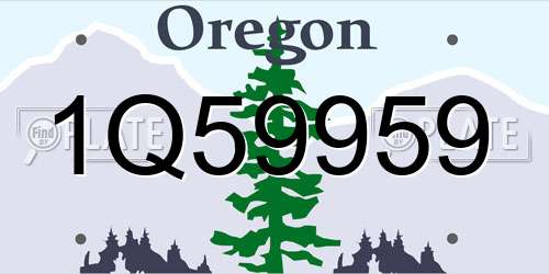 1Q59959 Oregon License Plate