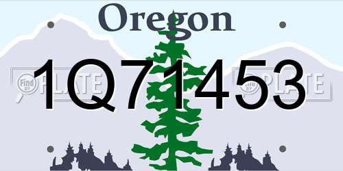 1Q71453 Oregon License Plate