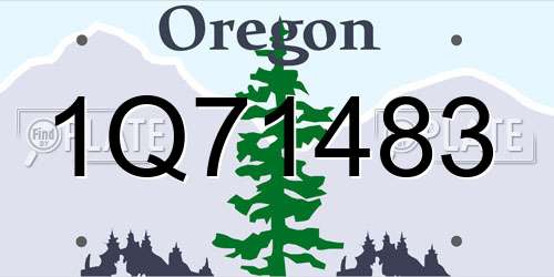 1Q71483 Oregon License Plate