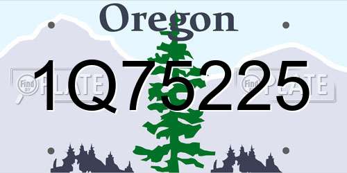 1Q75225 Oregon License Plate