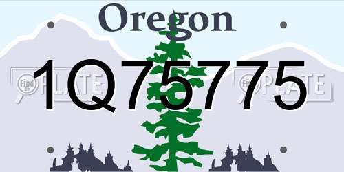 1Q75775 Oregon License Plate