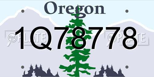 1Q78778 Oregon License Plate