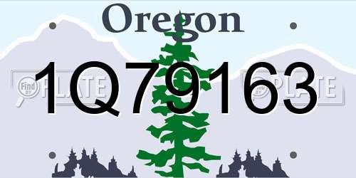1Q79163 Oregon License Plate