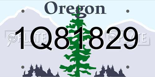 1Q81829 Oregon License Plate