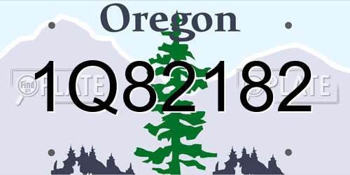 1Q82182 Oregon License Plate