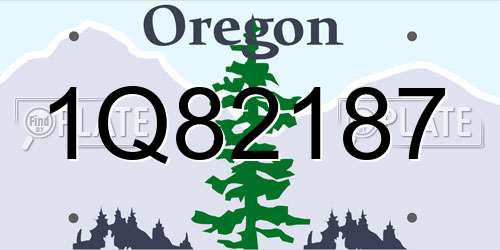 1Q82187 Oregon License Plate
