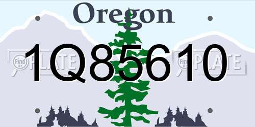 1Q85610 Oregon License Plate