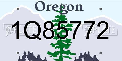 1Q85772 Oregon License Plate