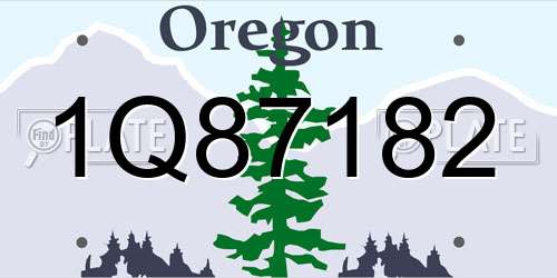 1Q87182 Oregon License Plate