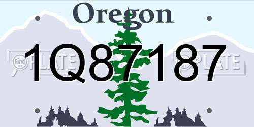 1Q87187 Oregon License Plate