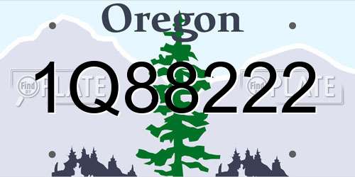 1Q88222 Oregon License Plate