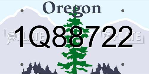 1Q88722 Oregon License Plate