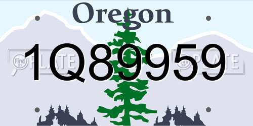 1Q89959 Oregon License Plate