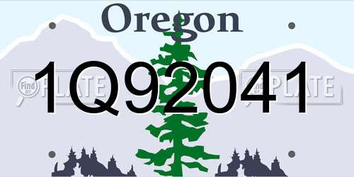 1Q92041 Oregon License Plate
