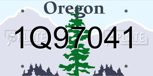 1Q97041 Oregon License Plate