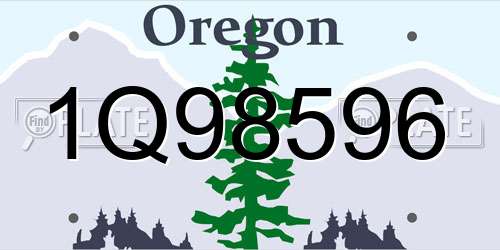 1Q98596 Oregon License Plate