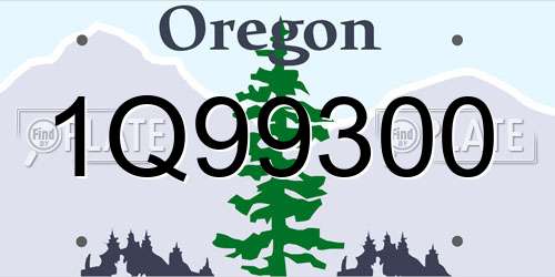 1Q99300 Oregon License Plate