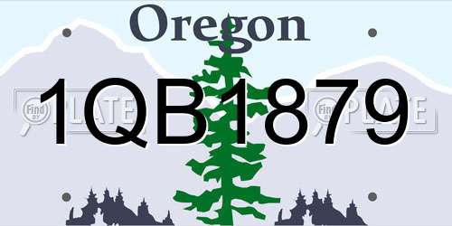 1QB1879 Oregon License Plate