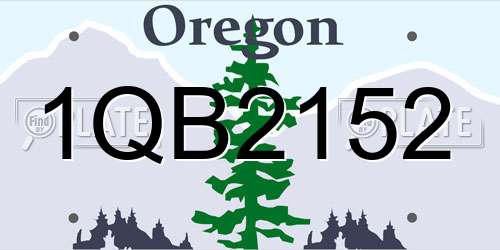 1QB2152 Oregon License Plate