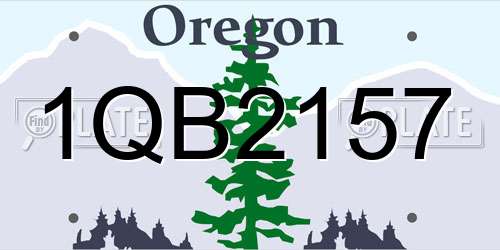1QB2157 Oregon License Plate