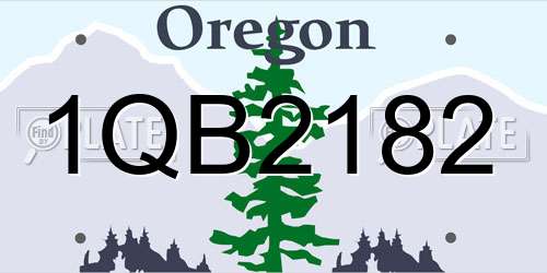 1QB2182 Oregon License Plate